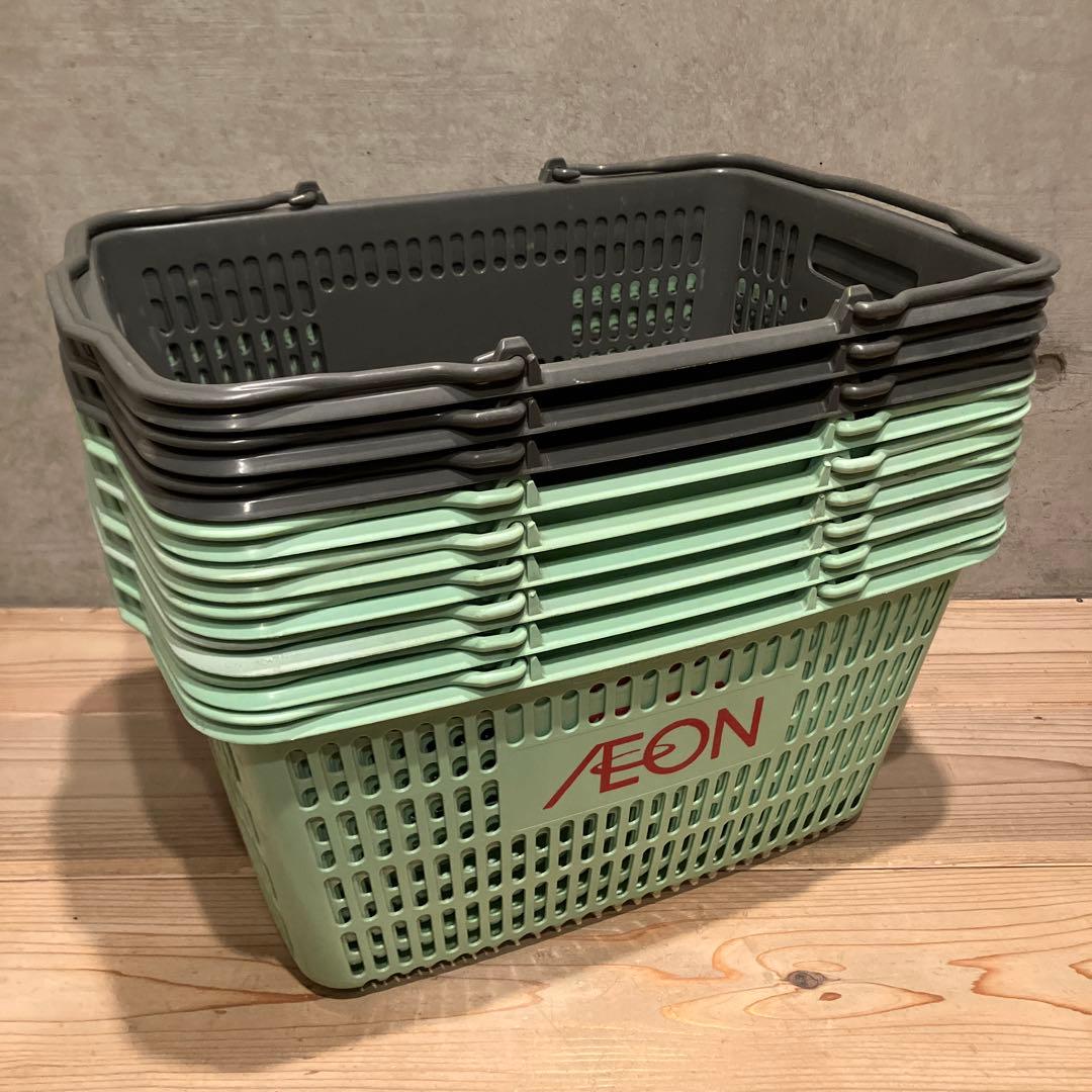 チ*公様 昭和レトロ　イオン　9個　買い物かご　レトロポップ　収納　かご　店舗