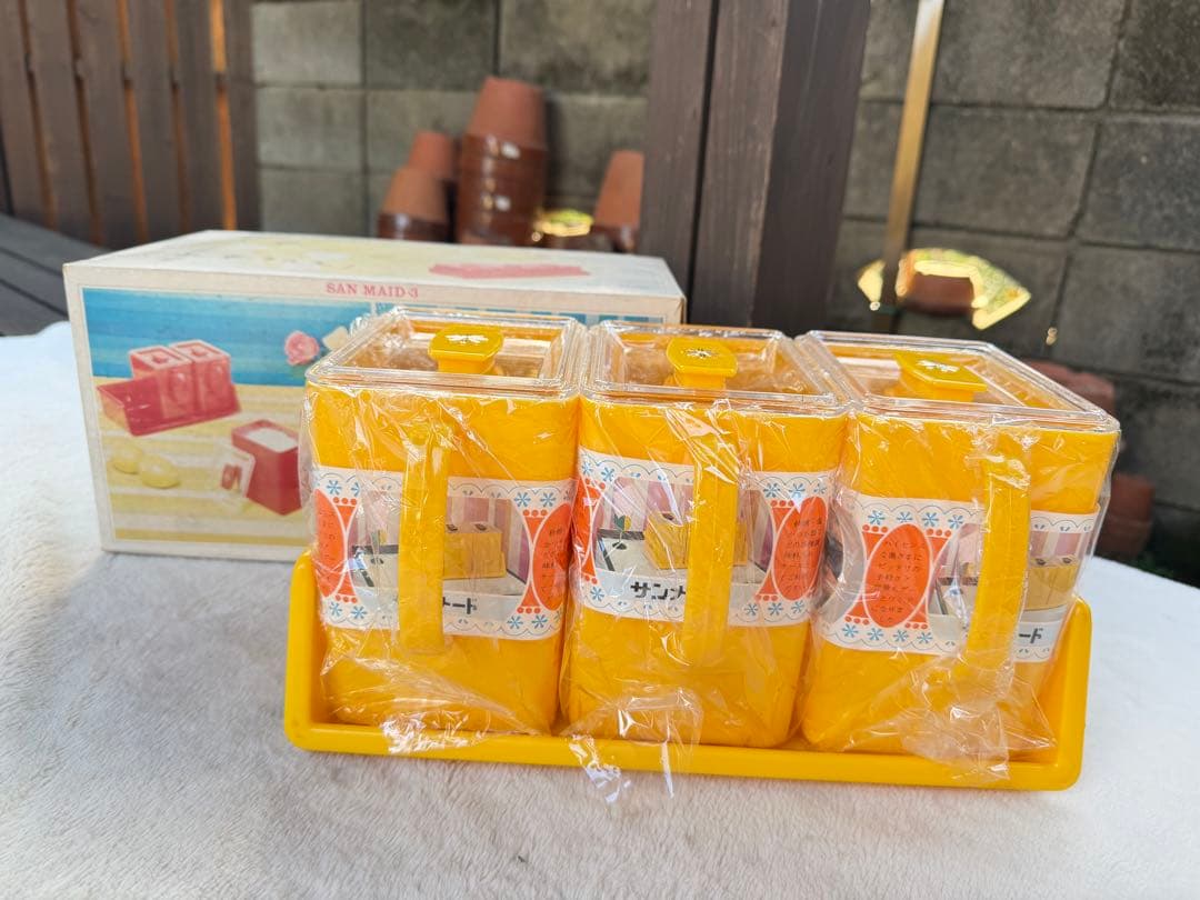 昭和レトロ 調味料入れ 調味料ケース 小物入れ ポップ サンメード 当時