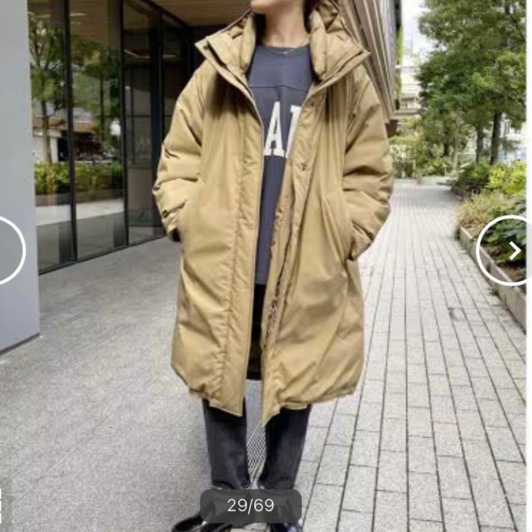 スピックアンドスパン 撥水フーデッドダウンコート