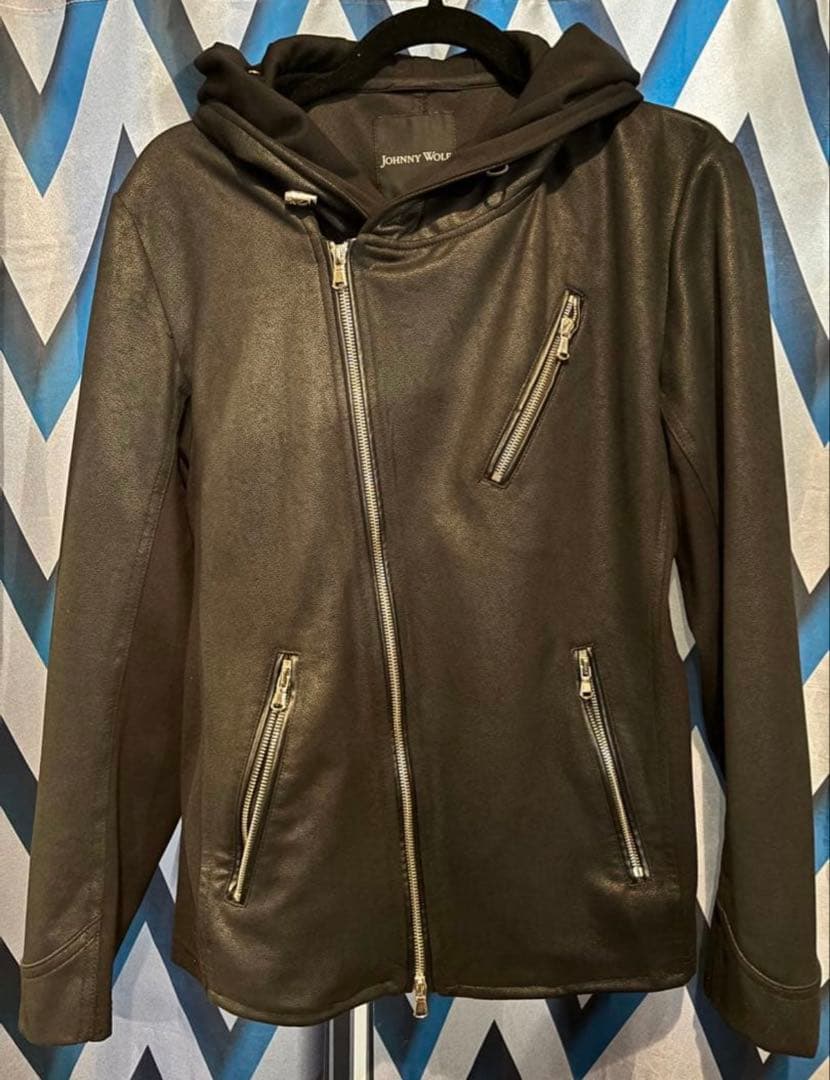 y2k JOHNNY WOLF ダブルライダース 変形 レザージャケット