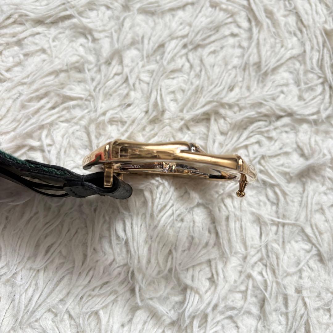 美品】グッチ GGバックルベルト バンブー シェリーライン 114868