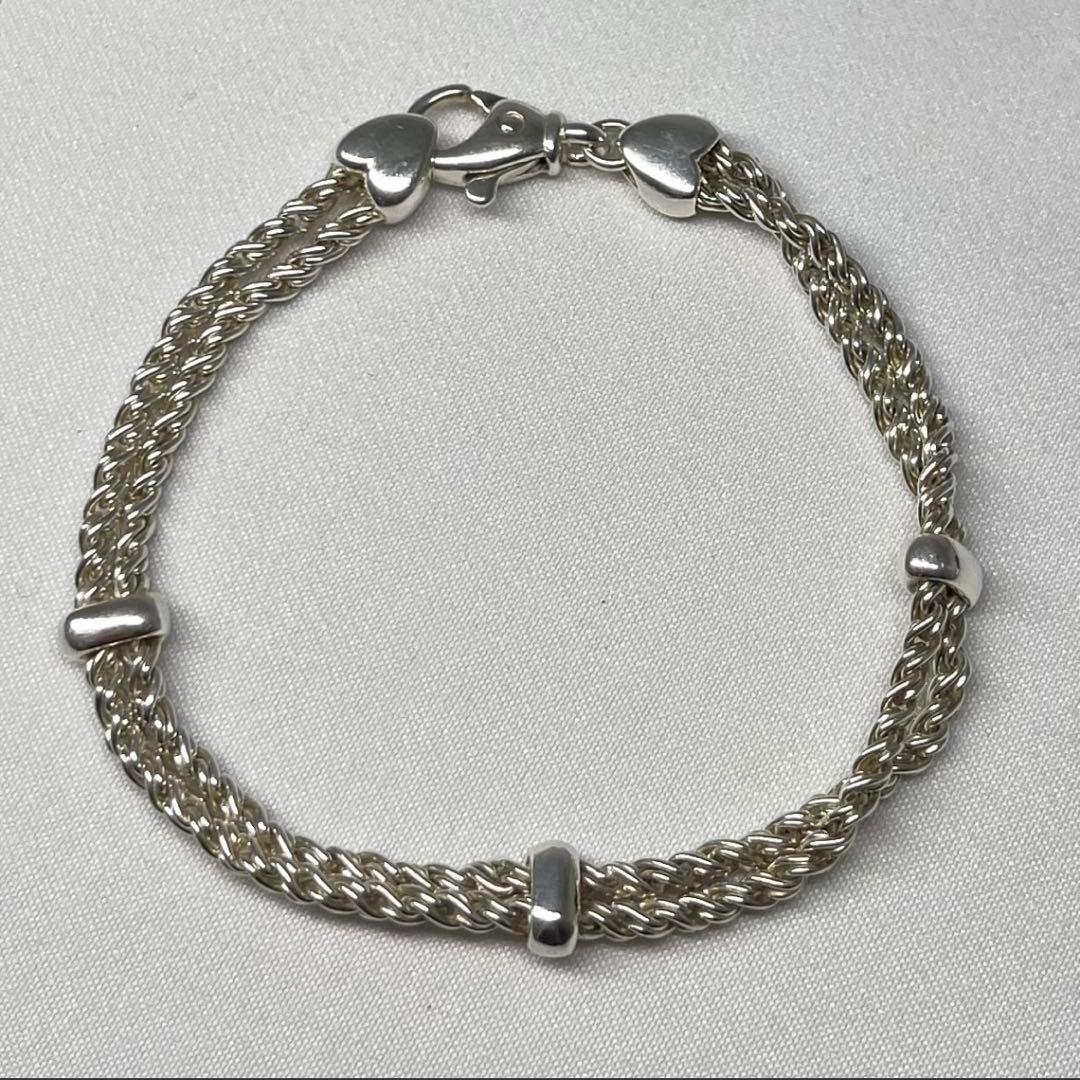 【超希少】Tiffany ダブルロープ ハート ブレスレット シルバー925