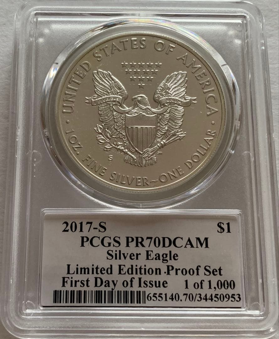 アメリカ　＄1　イーグル銀貨　２０１７年　PCGS PR70DCAM American Eagle PR 70 Graded 2017 Silver Bullion Coins for sale | eBay