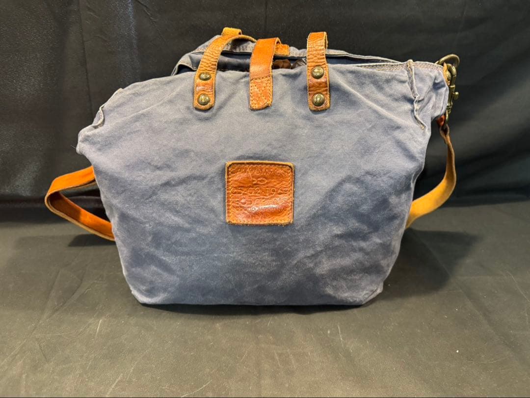 campomaggiショルダーバッグ キャンバス ブルー Shoulder Bag Malachite Blue | Campomaggi