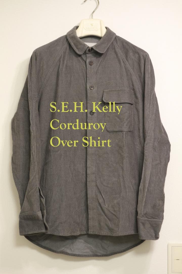 【良品】S.E.H KELLY コーデュロイ ラグラン オーバー シャツ M ALLSAINTS（オールセインツ） シャツ CASTLEFORD CORDUROY OVERSHIRT