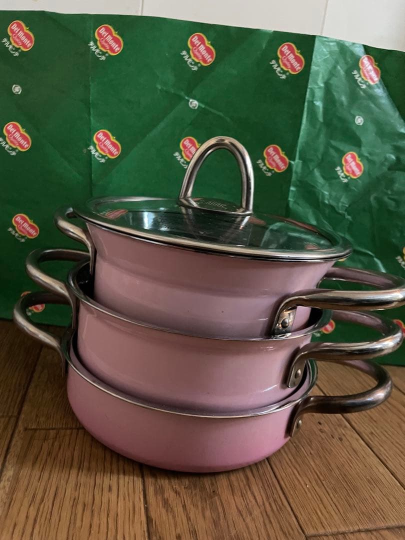 シリット Silit シラルガン ピンクホーロー鍋3点セット 蓋付き