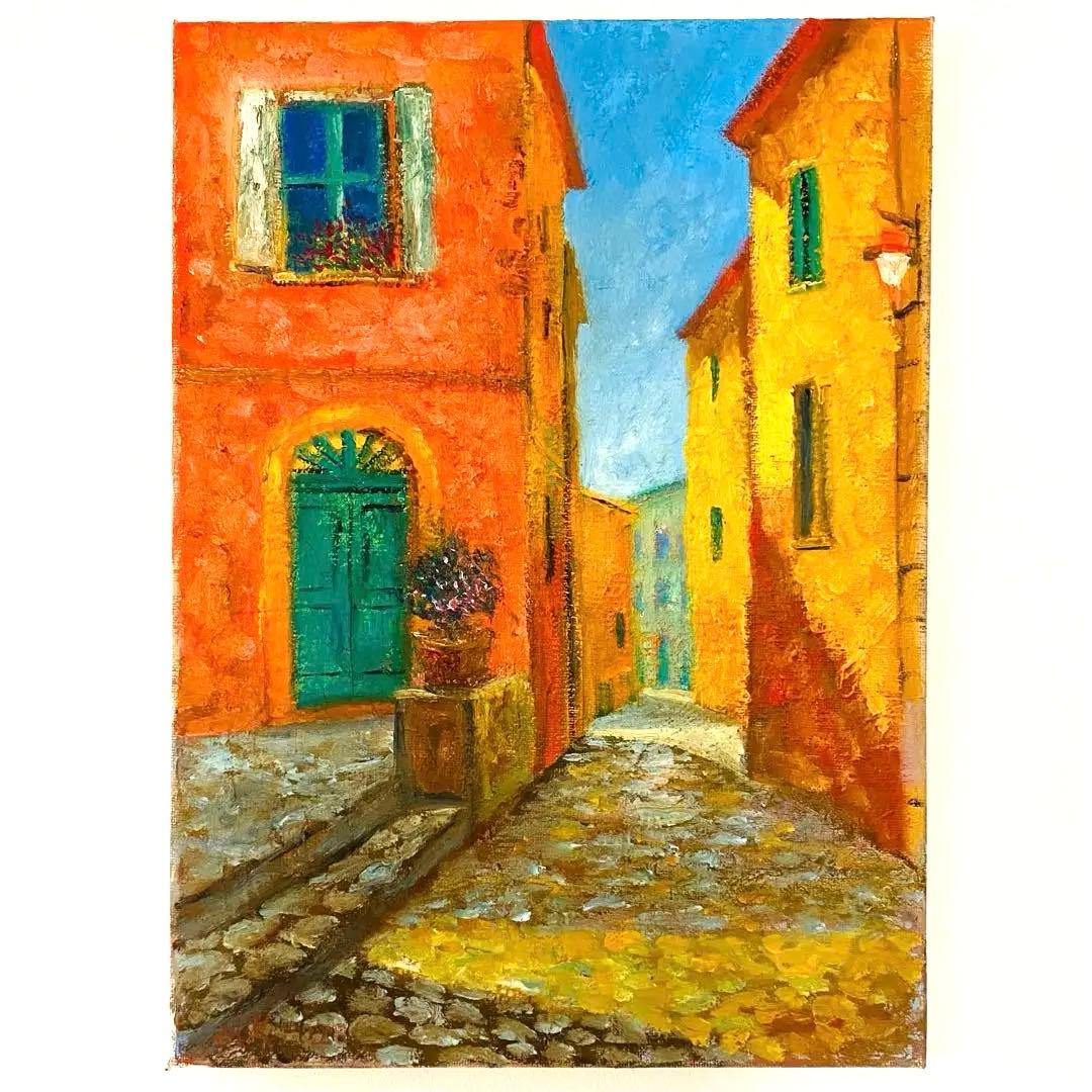 フランスの街並 F4 油彩画 風景画 絵画