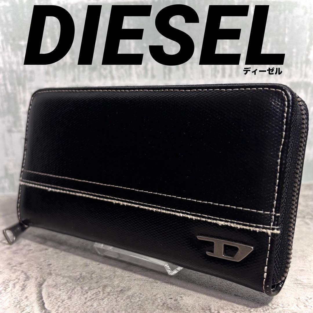 【まさやん！】DIESEL ディーゼル 長財布 ラウンドジップ ブラック