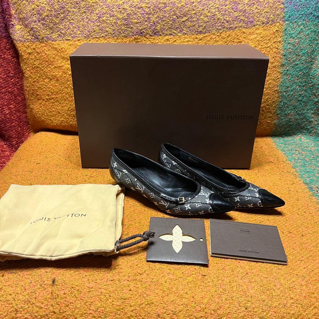 LOUIS VUITTON パンプス　モノグラム　ポインテッドトゥ　34