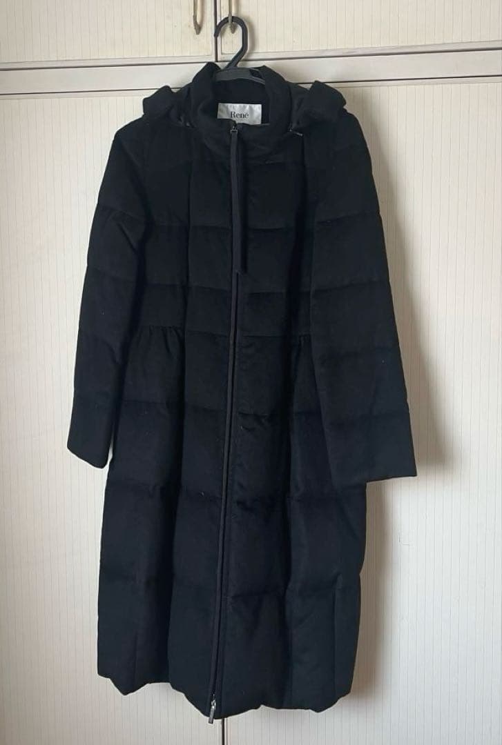 Rene フード付きロングダウンジャケット