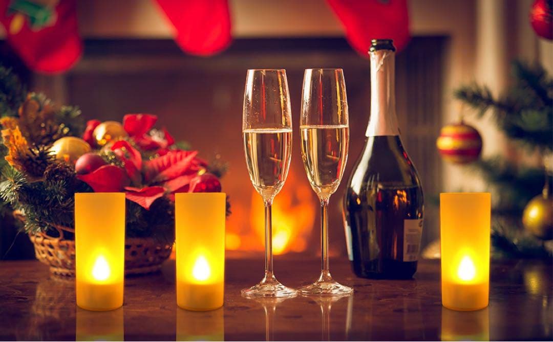 LED  キャンドルライト　無炎　 省エネ　充電式　12個入り　装飾　ゆらゆら