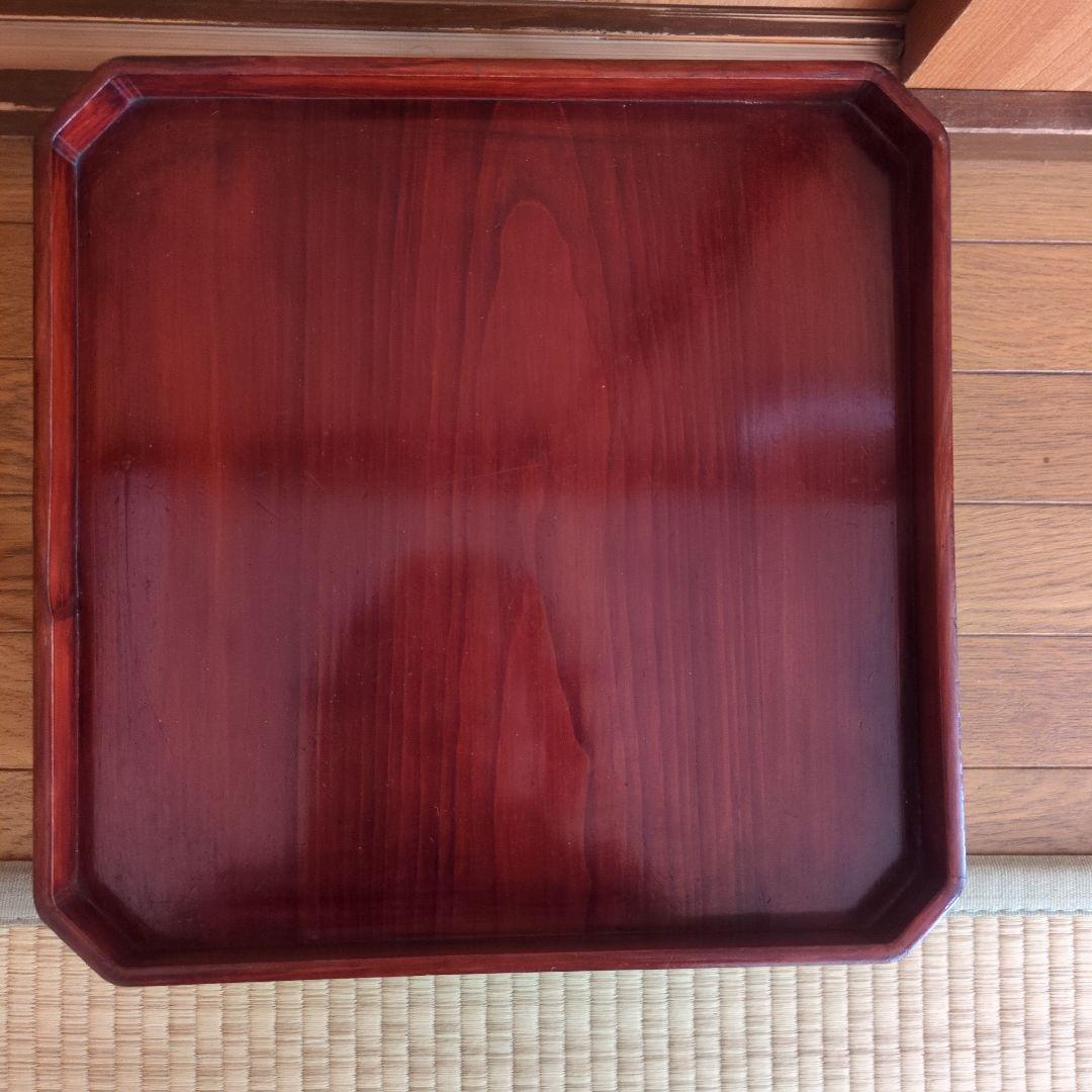 赤褐色の木製　御膳　10膳