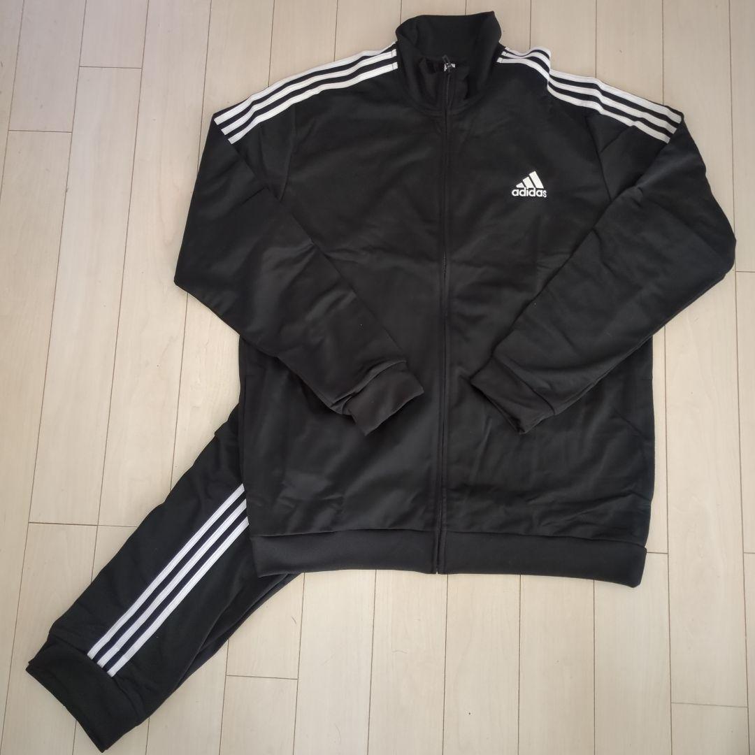 【新品タグ付・稀少品サイズ5XO】adidas ブラック ジャージ上下セット アディダス メンズ ジャージ 上下セット スリーストライプストラック