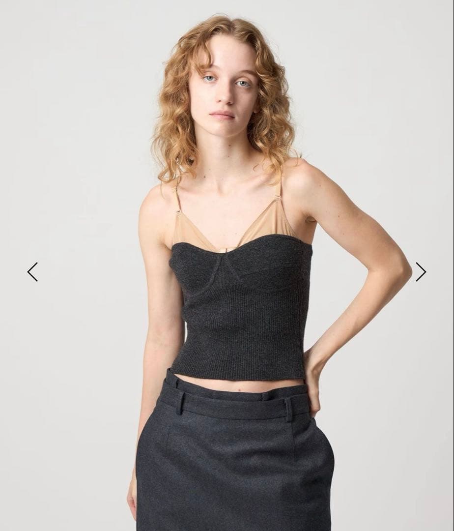 6 rokuダークグレー ベアトップ　完売品