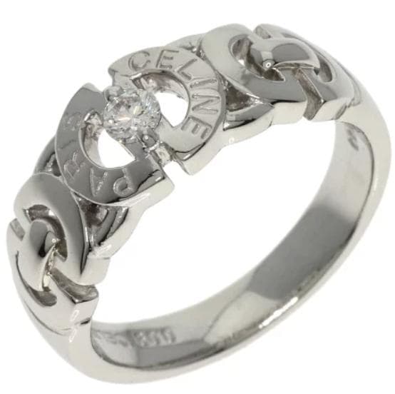 セリーヌ ロゴ ダイヤモンド リング　ヴィンテージ　プラチナ　PT900　11号