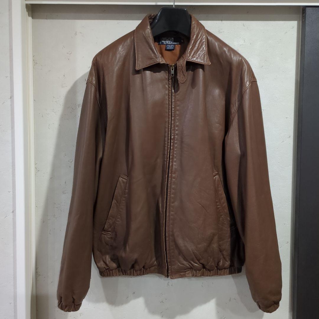 90s ラルフローレン ポニーなし レザーJKT ポルトガル製