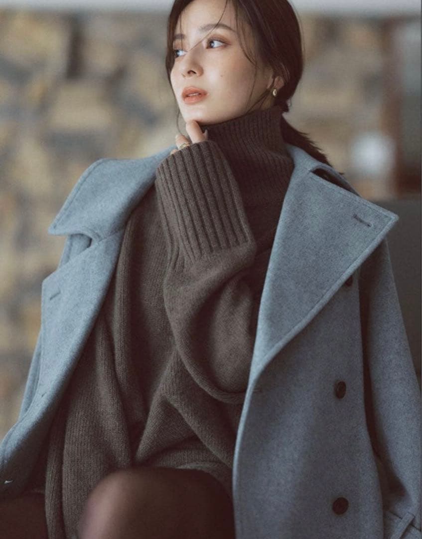 anuans HAMILTONウールカシミヤタートルネックプルオーバー　ブラウン