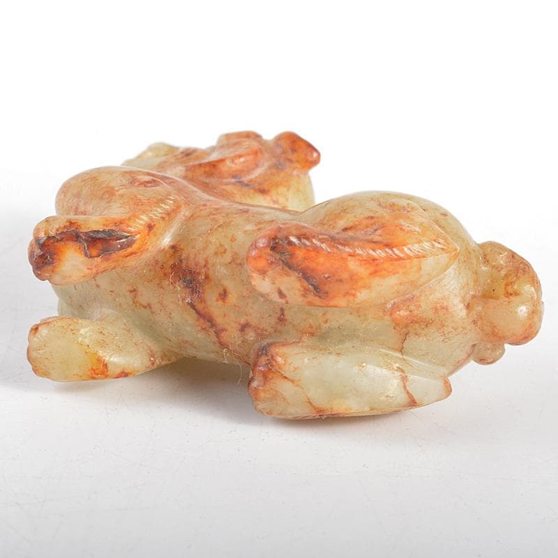 中国 玉石白玉彫刻 神獣 紙鎮 置物 C R5400 - メルカリ