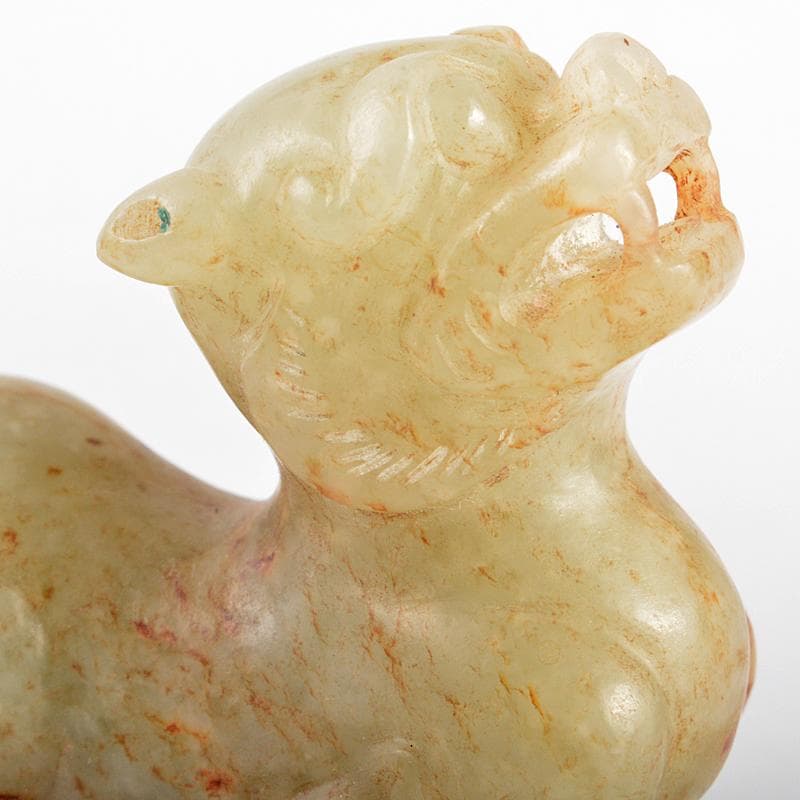 中国 玉石白玉彫刻 神獣 紙鎮 置物 C R5400 - メルカリ