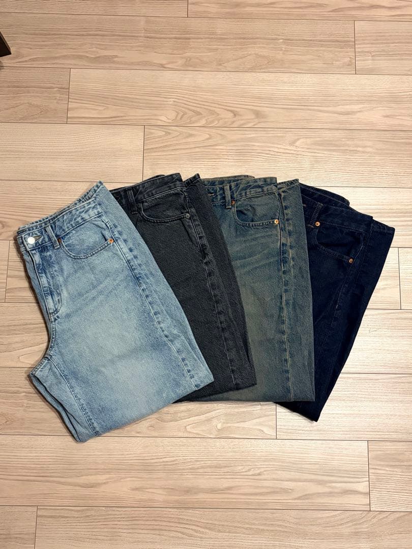 GU バレルレッグジーンズ 4本セット Mサイズ 完売カラー