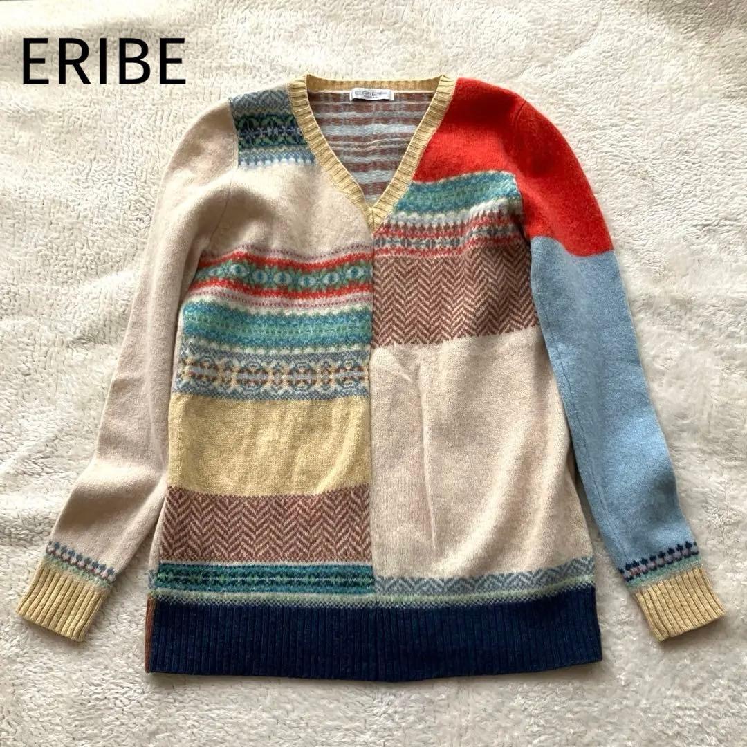しゅんさま　ERIBE SCOTLAND ウール ニット Vネック S M