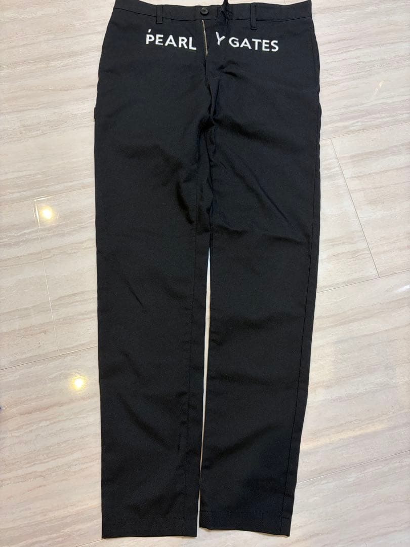 PEARLY GATES ブラック ゴルフパンツ ゴルフウェア】PEARLY GATES パーリーゲイツ ハートマーク 刺繍 ボタン