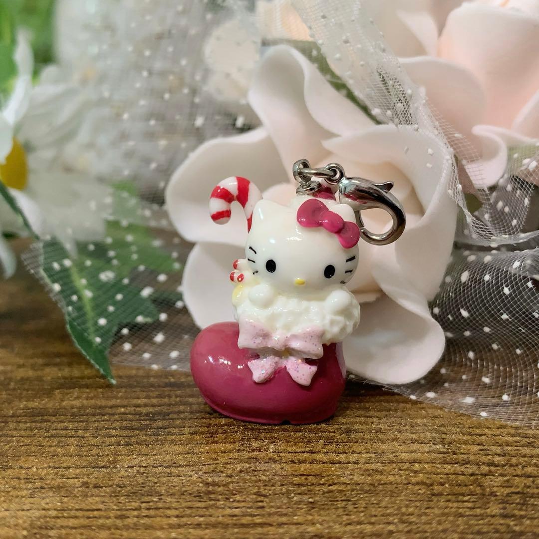 激レア クリスマス ブーツ＆リボン　キティファスナーマスコット・パーツクラブ