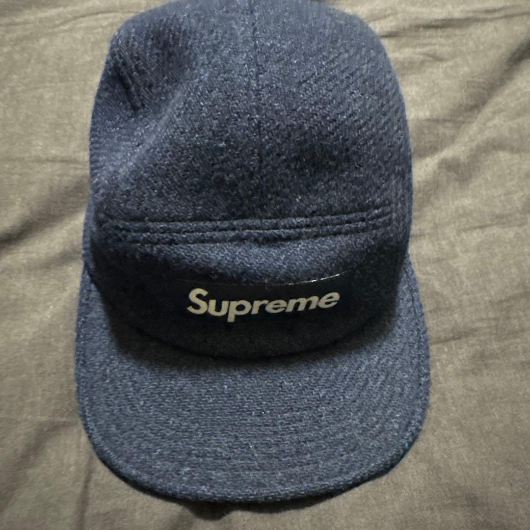 Supreme ネイビーキャップ ハリスツイード Supreme シュプリーム 18FW Harris Tweed Camp Cap ハリスツイード