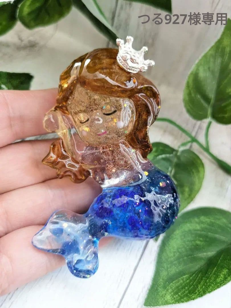 【つる927】ウルトラマリンの人魚ちゃん形オルゴナイト☆他９点 魚人形かわいい人魚ぬいぐるみ赤ちゃんミニぬいぐるみ人形女の子中国人形