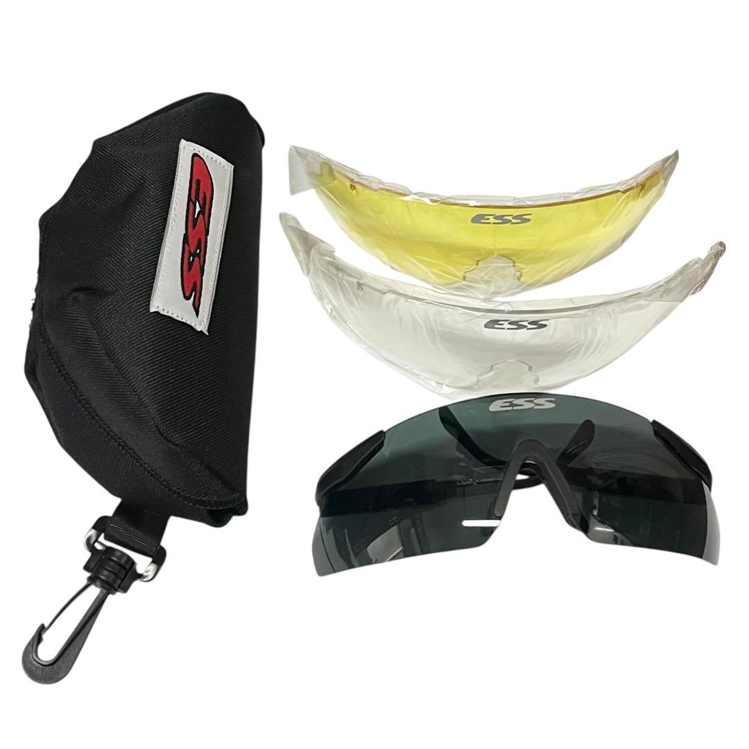 ESS ICE サングラス レンズ セット ミリタリー サバゲー ブラッククリア