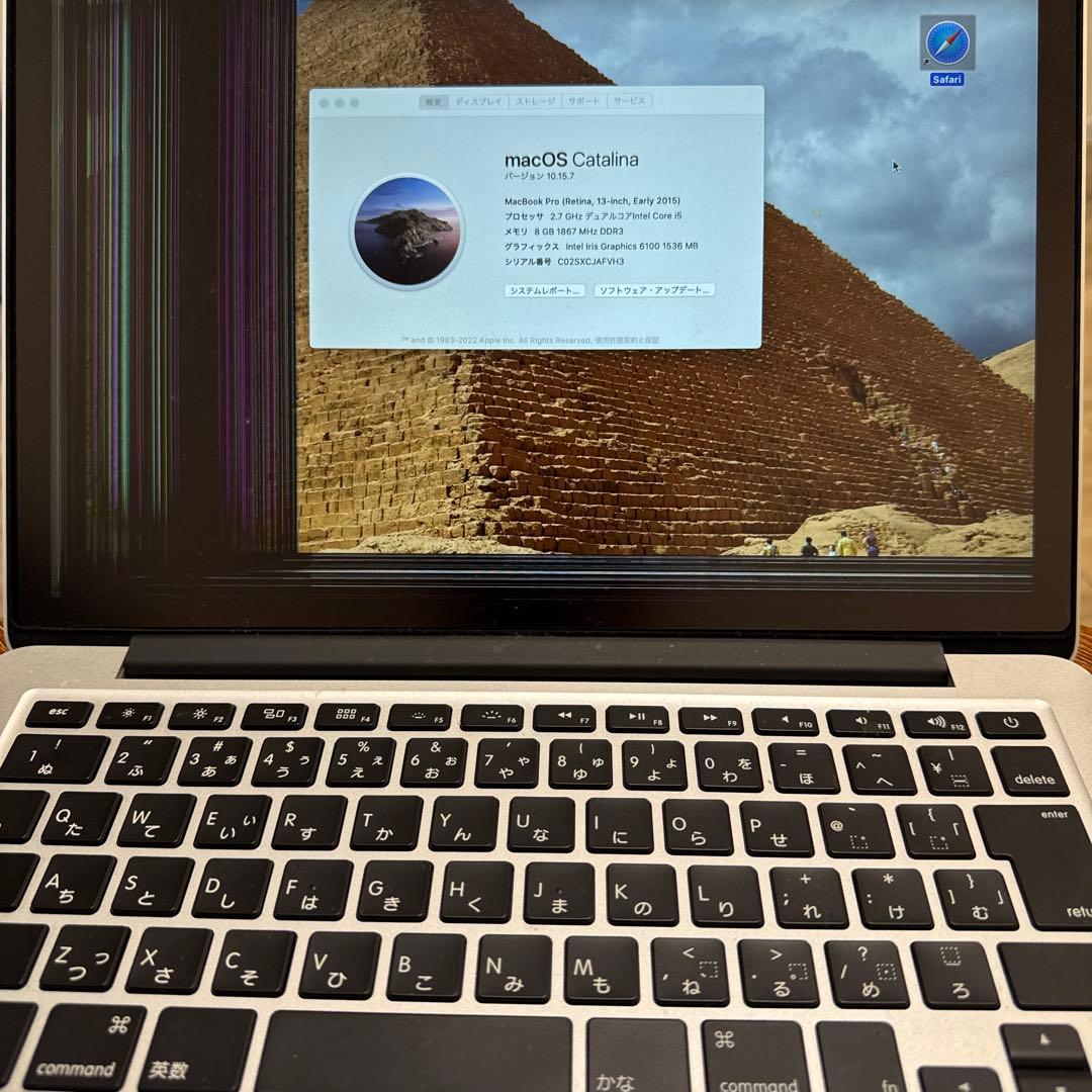 ジャンク】MacBook Pro 2015 ディスプレイ不具合(付属品完備) - メルカリ