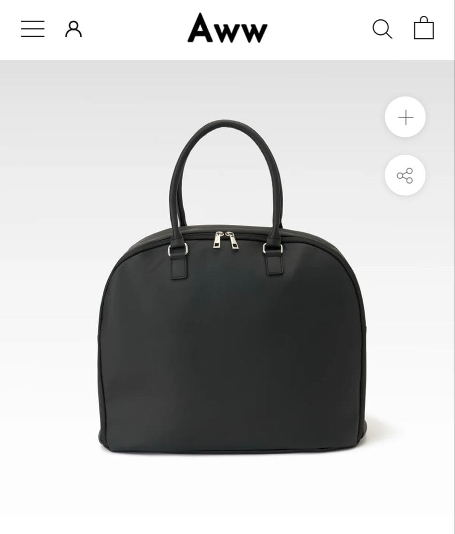 Aww ボストンバッグ サボテンヴィーガンレザー ブラック 30L