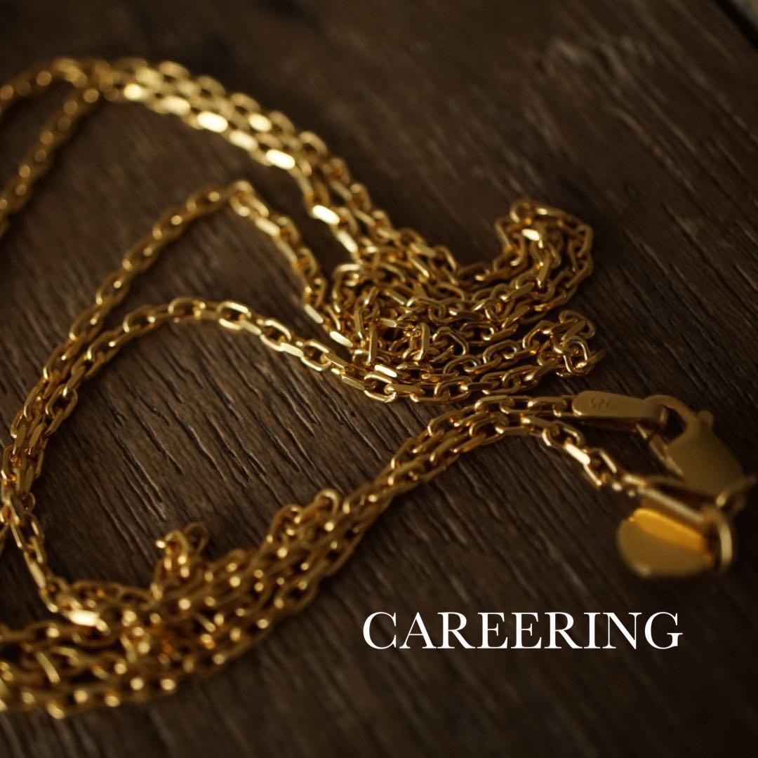 CAREERING AZUKI ゴールド チェーンネックレス 70cm 個性あふれる ゴールド カット小豆チェーンネックレス70cm 金属