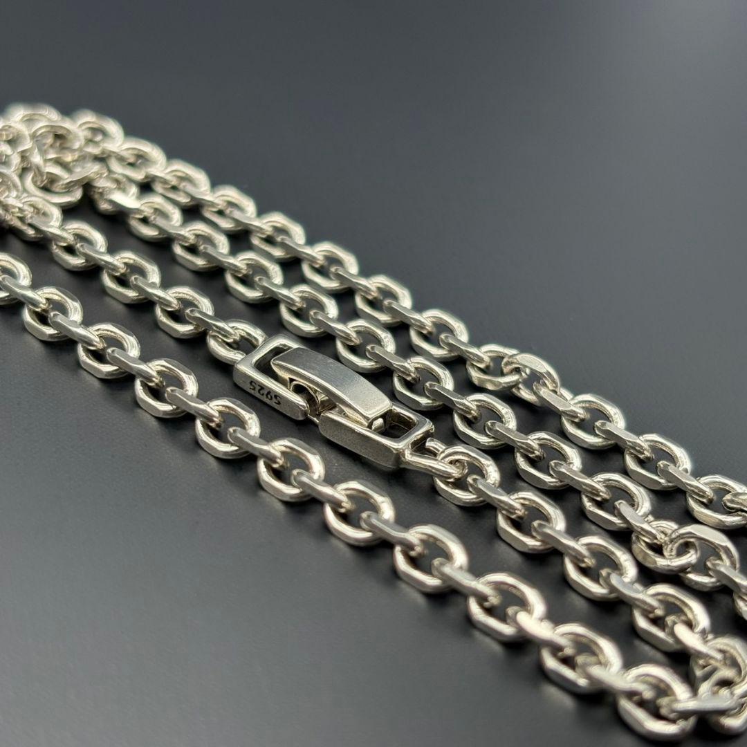 上品 シルバー 925 s925 アンカー チェーン ネックレス 刻印 シンプル