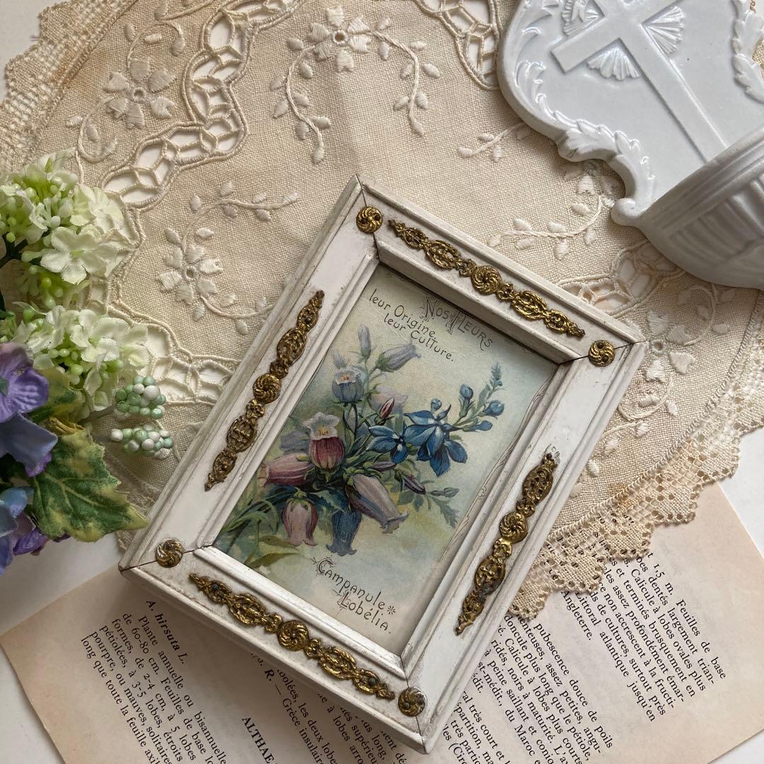 ♪フランスアンティーク　金の装飾が素敵なフォトフレーム 写真立て アンティーク フォトフレーム オーバル リーフ ゴールド 壁掛け フォト