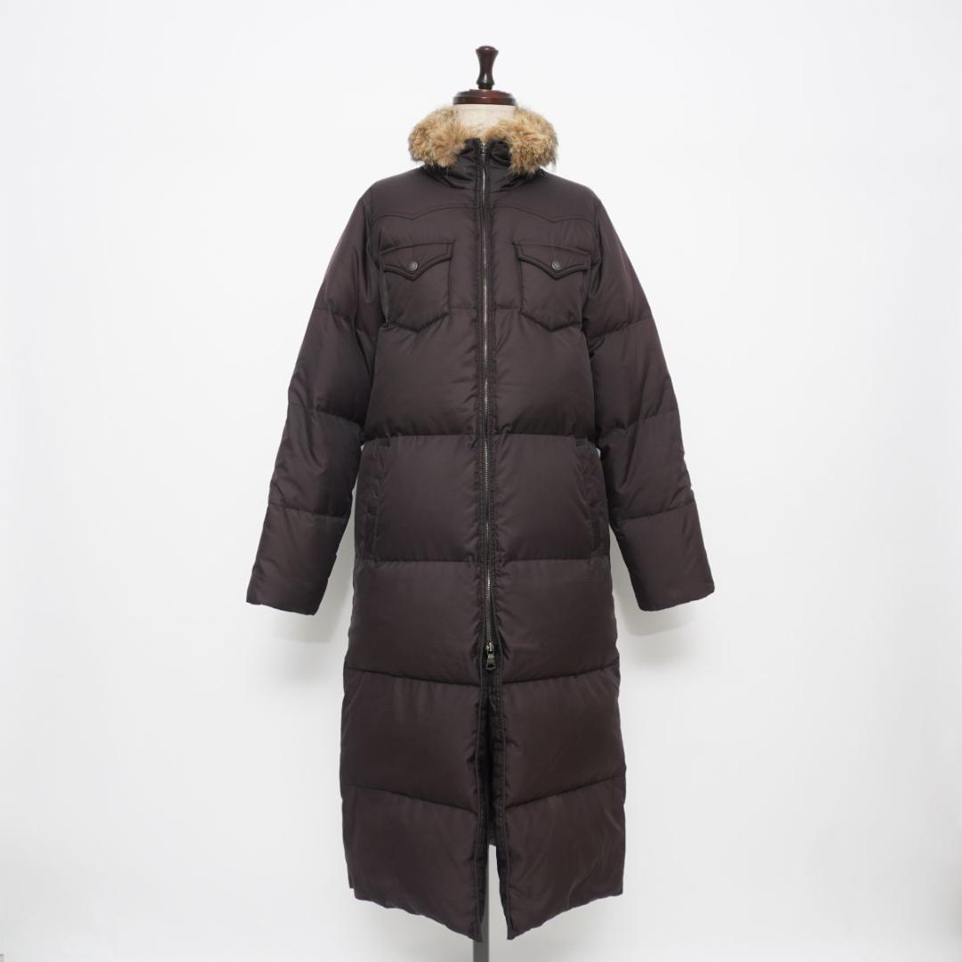 ラルフローレン 2way ロングダウンコート ファー マキシ丈 茶7*MD238