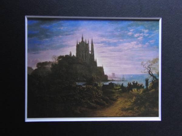 カール・F・シンケル、海辺の岸壁に建つゴシック教会、19世紀外国巨匠作家