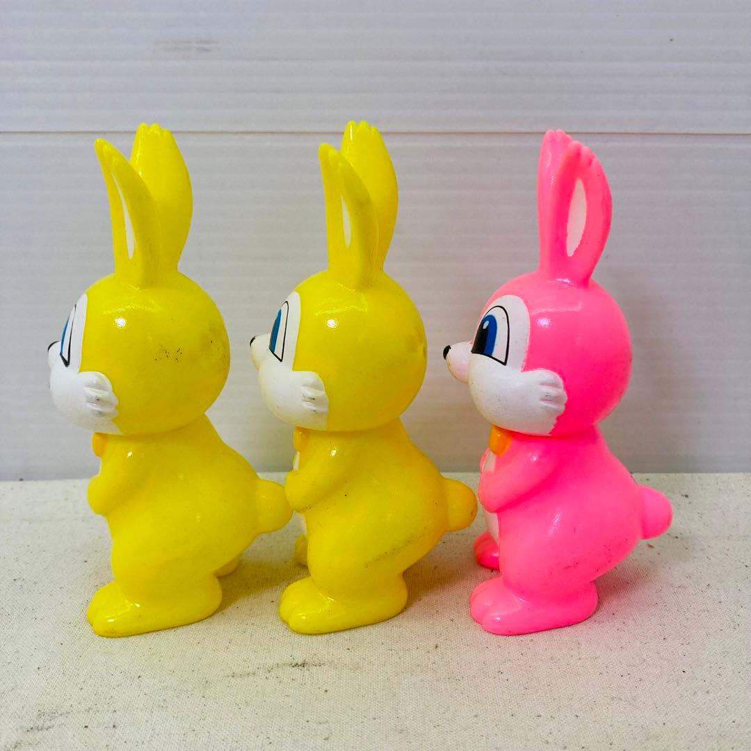 SS製薬 エスエス製薬 ピョンちゃん ソフビ人形 ピンク 黄色 3体セット