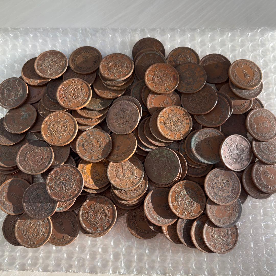 2銭銅貨　128枚　まとめて　古銭　旧貨幣