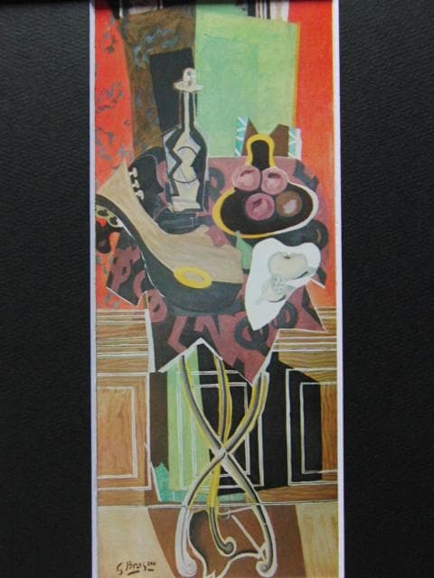 ジョルジュ・ブラック、【赤い円テーブル】、希少な額装用画集より、状態良好