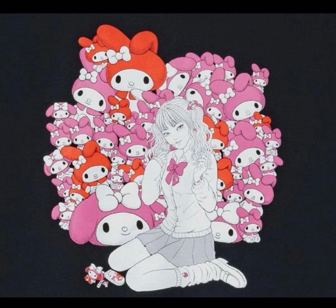 日本限定 伊藤潤二×サンリオ Tシャツ ギャル富江×マイメロ L/キティ