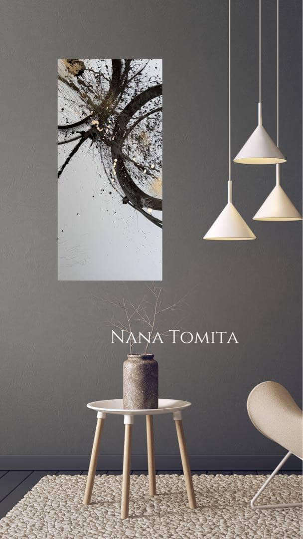 和風/禅/絵画/アート/抽象画/ニュアンス/モダン/ホテル/海外/大きめ/水墨画