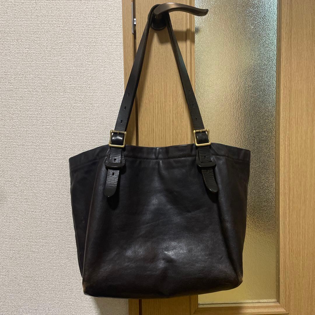 SLOWスロウ黒レザー トートバッグ（L）