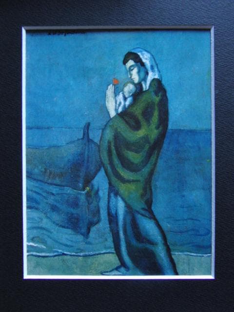 パブロ・ピカソ、海辺の母子像、希少な画集より、状態良好