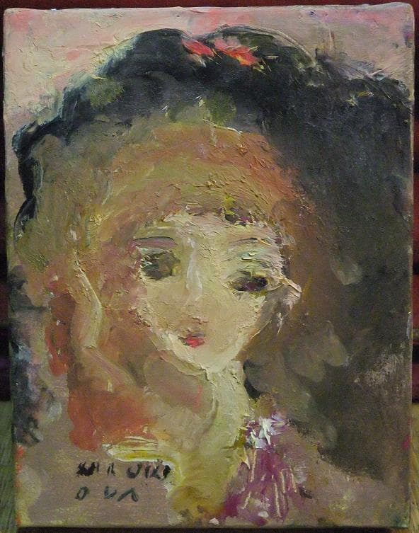 織田 廣喜 氏の「少女」F０号　日本芸術院会員 人気画家　９８歳没　従四位