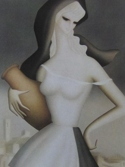 東郷青児、プロバンスの丘、希少な大判額装用画集より、新品高級額装付