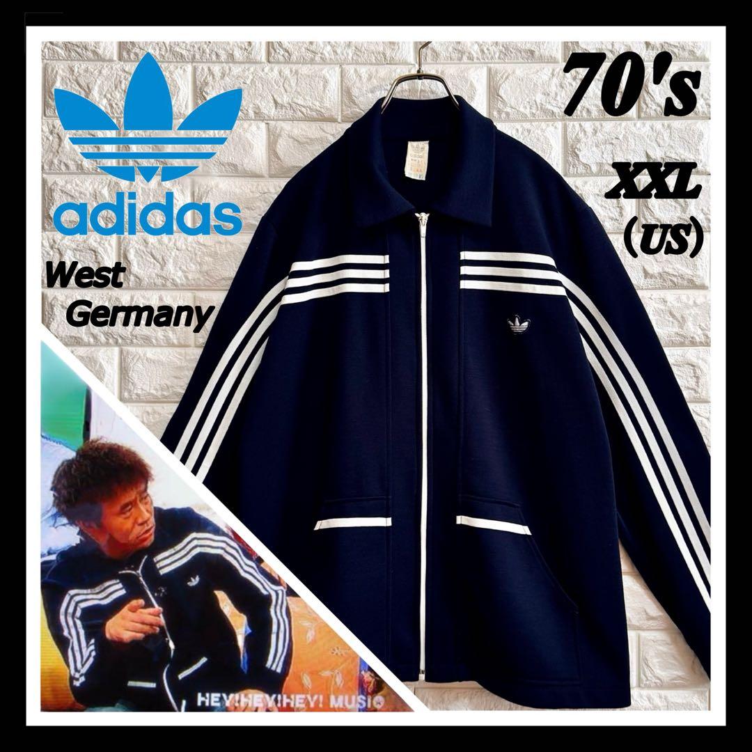 ◇浜田雅功／西ドイツ製◇ 70s アディダス ガイコツジャージ XXL 極美