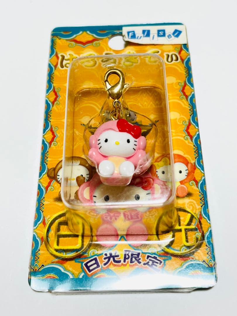 希少激レア　キティ　栃木日光限定　聞きざる猿ストラップ根付ご当地