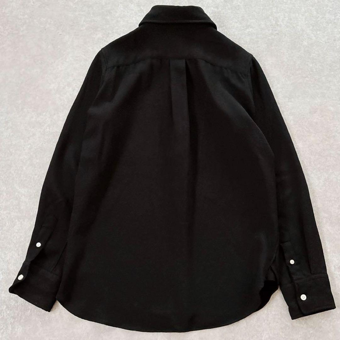 マディソンブルー ハイカラーマダムウールシャツ ブラック ウール B