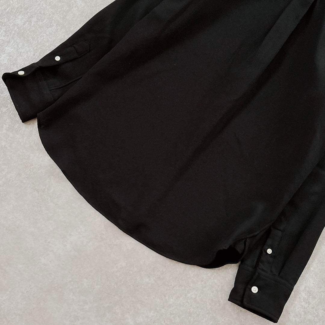 マディソンブルー ハイカラーマダムウールシャツ ブラック ウール B